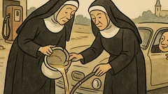 Vtip: Jeptišky jedou autem a dojde benzín