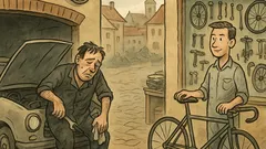 Vtip: Automechanik potká cyklomechanika v servisu