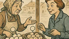 Vtip: Na trhu se ptá paní…