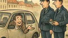 Vtip: Řidič policistovi: Včera průkaz, dnes pokuta