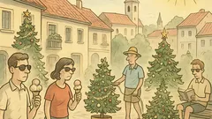 Vtip: Do Vánoc rok, stromečky už svítí