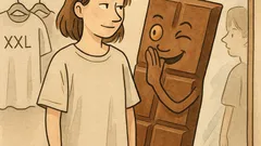 Vtip: Čokoláda mi šeptá o tričku XXL…